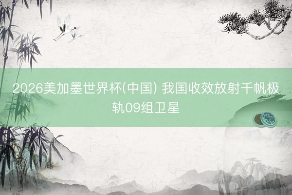 2026美加墨世界杯(中国) 我国收效放射千帆极轨09组卫星