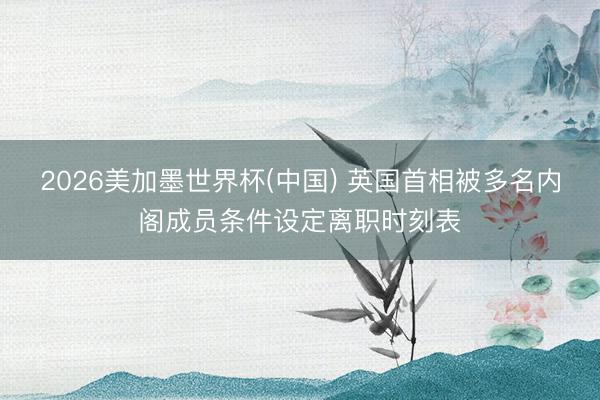 2026美加墨世界杯(中国) 英国首相被多名内阁成员条件设定离职时刻表