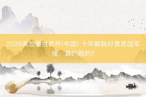 2026美加墨世界杯(中国) 十年解脱好意思国军援,真的假的?