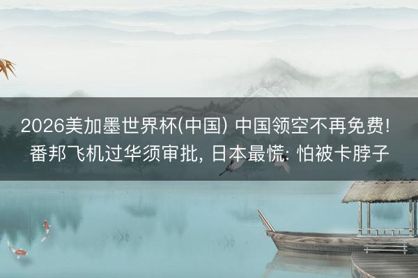 2026美加墨世界杯(中国) 中国领空不再免费! 番邦飞机过华须审批， 日本最慌: 怕被卡脖子
