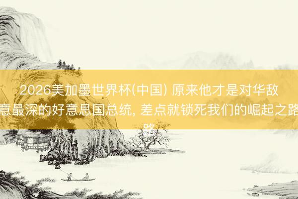 2026美加墨世界杯(中国) 原来他才是对华敌意最深的好意思国总统, 差点就锁死我们的崛起之路