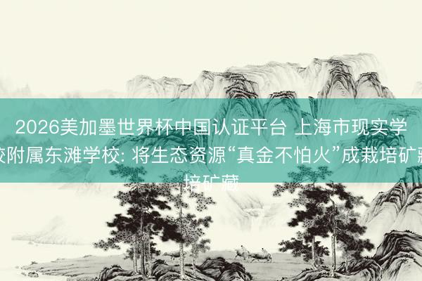 2026美加墨世界杯中国认证平台 上海市现实学校附属东滩学校: 将生态资源“真金不怕火”成栽培矿藏