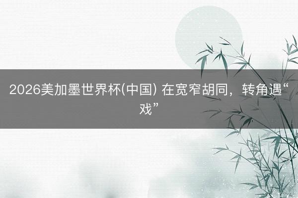 2026美加墨世界杯(中国) 在宽窄胡同，转角遇“戏”