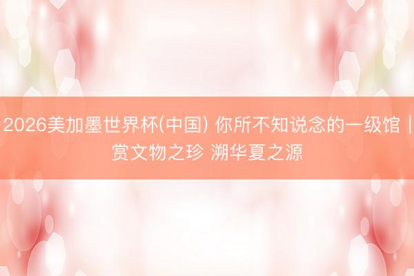 2026美加墨世界杯(中国) 你所不知说念的一级馆｜赏文物之珍 溯华夏之源