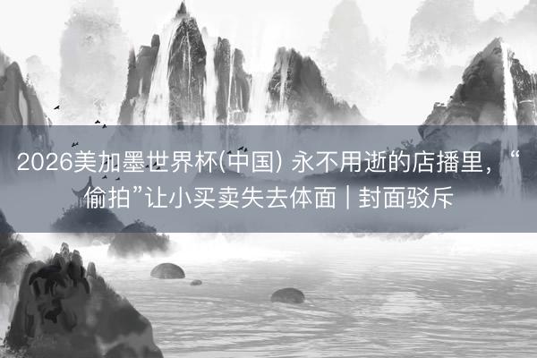2026美加墨世界杯(中国) 永不用逝的店播里，“偷拍”让小买卖失去体面 | 封面驳斥