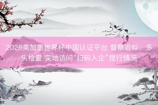 2026美加墨世界杯中国认证平台 督察近似、多头检查 实地访问“扫码入企”捏行情况