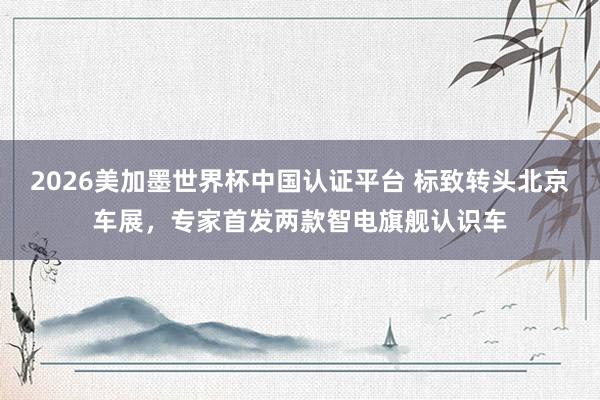 2026美加墨世界杯中国认证平台 标致转头北京车展，专家首发两款智电旗舰认识车