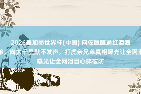 2026美加墨世界杯(中国) 向佐眼眶通红泪洒现场力挺弟弟，向太千里默不发声，打虎亲兄弟真相曝光让全网泪目心碎破防