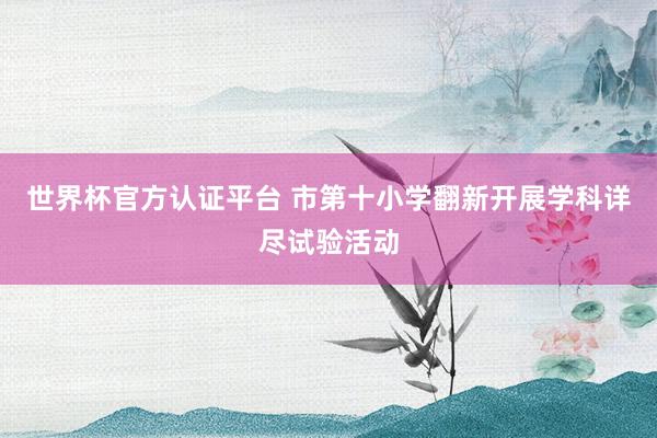 世界杯官方认证平台 市第十小学翻新开展学科详尽试验活动